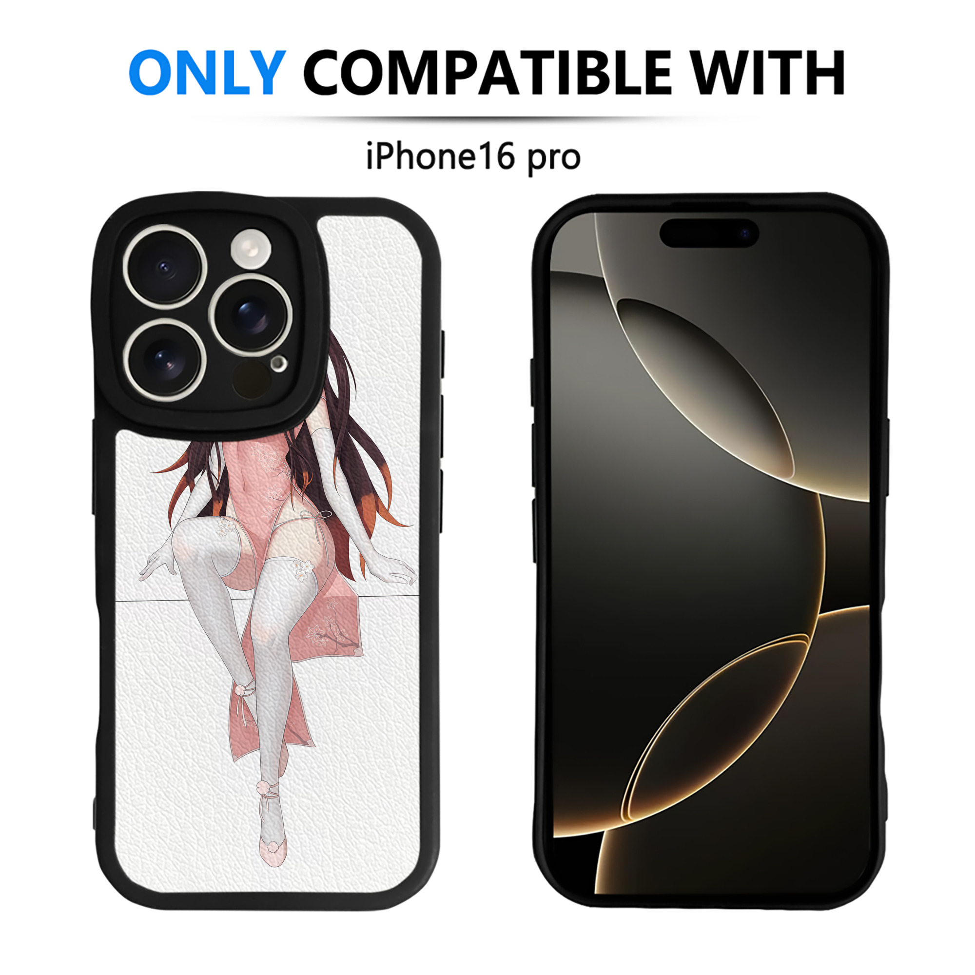 （画像用） 鬼滅の刃（きめつのやいば）竈門 禰󠄀豆子／かまど ねずこ Kamado Nezuko 【iPhone 16シリーズ対応】シリコンスマホケース（レザー調） 材質：シリコン